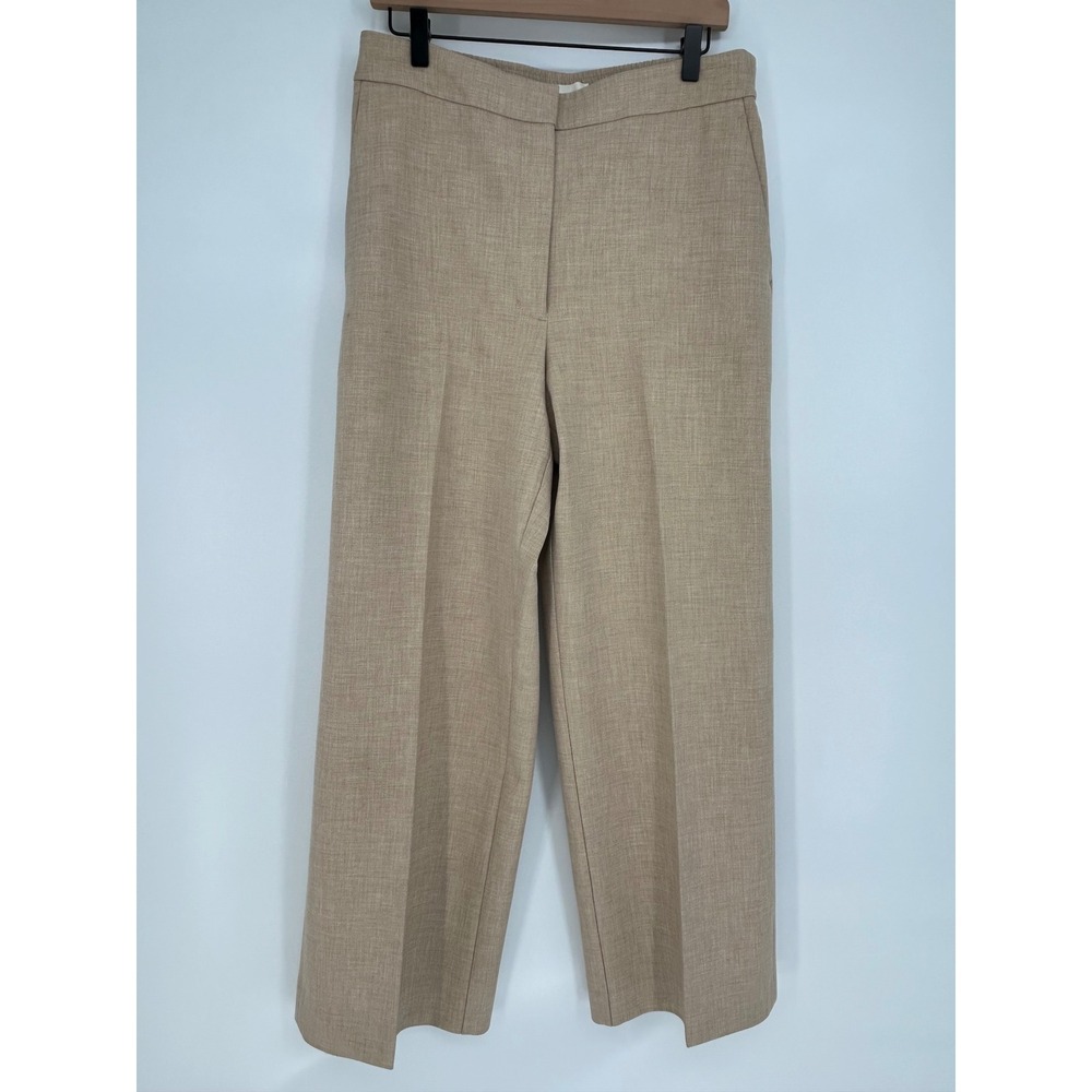 Wilfred Alanya Pant Stretch Suiting High-rise Wide-leg Pant-Heather Oat Beige-12 - Picture 2 of 12